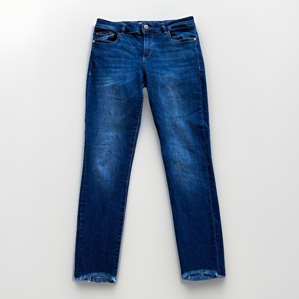 DL1961‎ Florence Instasculpt Jeans Women's 27 Blue Raw Ankle Hem Ralston